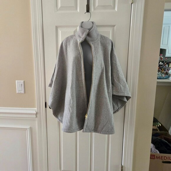 Tuckernuck Grey Wool Blend Full Zip Huntington Poncho Jacket Size OS - Picture 5 of 16